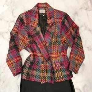 Vintage Plaid Jacket Louben Retro Colorful Plaid